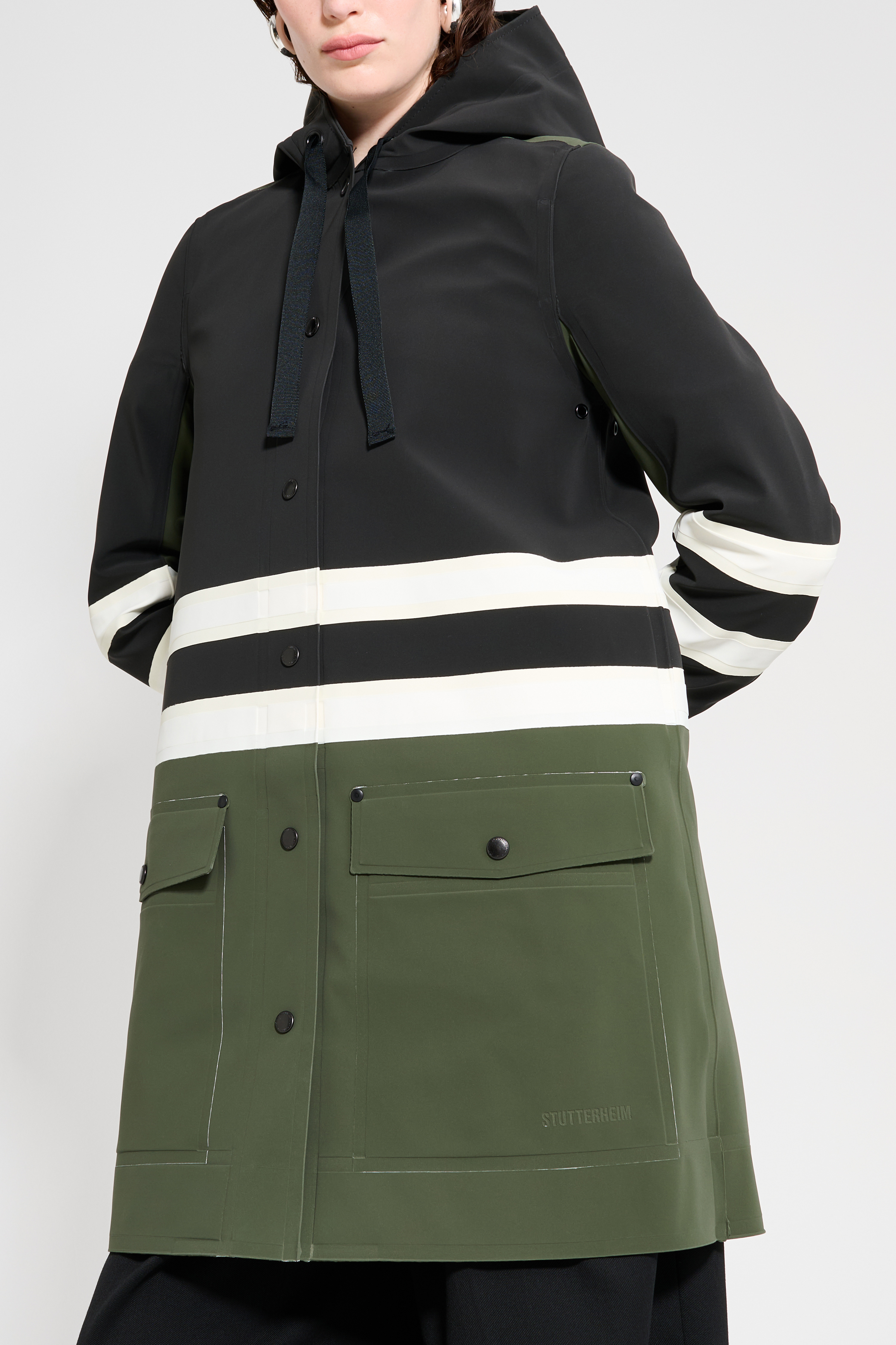 Blackeberg Raincoat Black/Green/White - 4