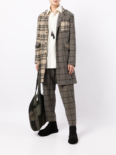 UMA WANG plaid-check print trousers outlook