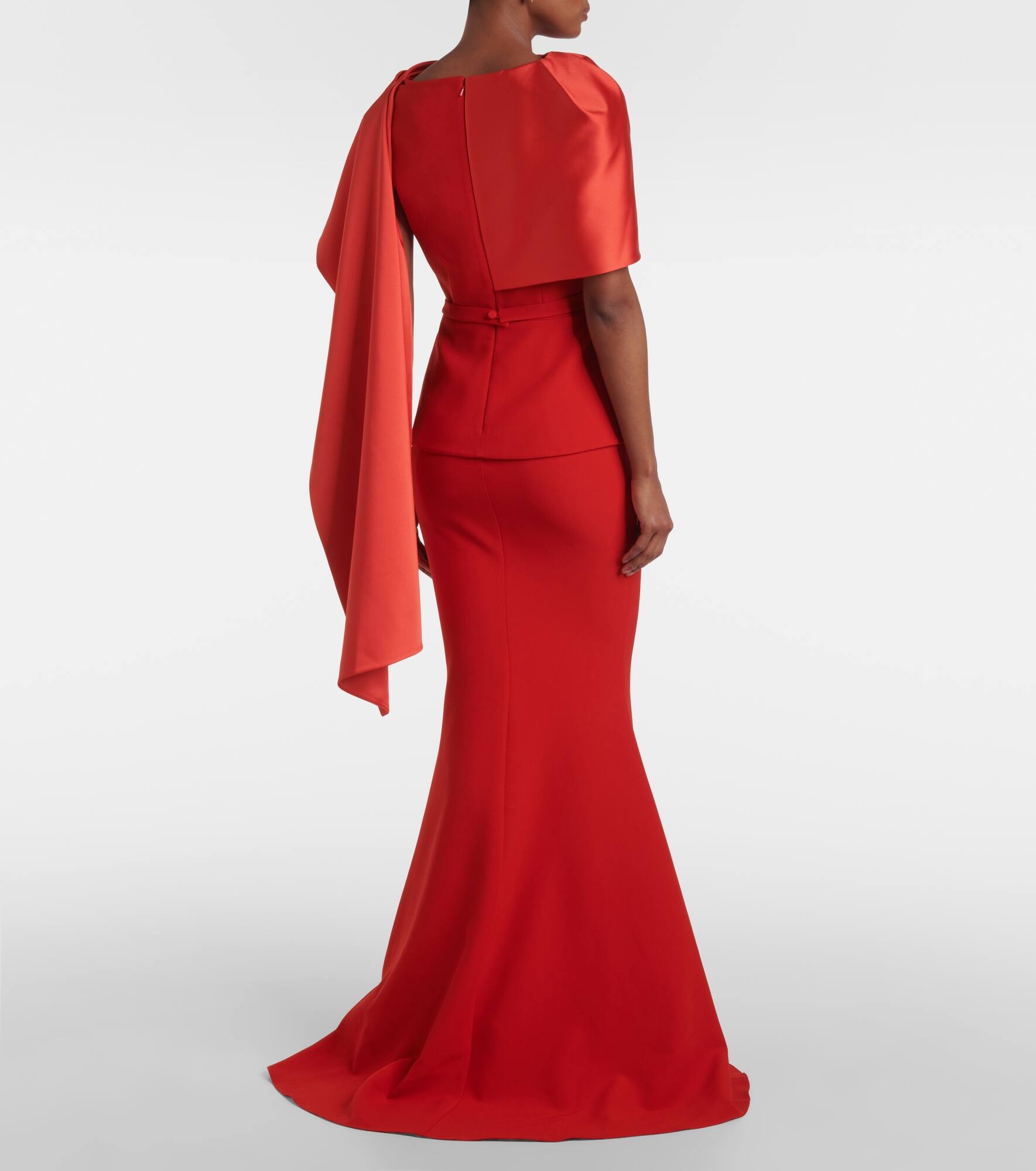 Evangelina caped crêpe gown - 3