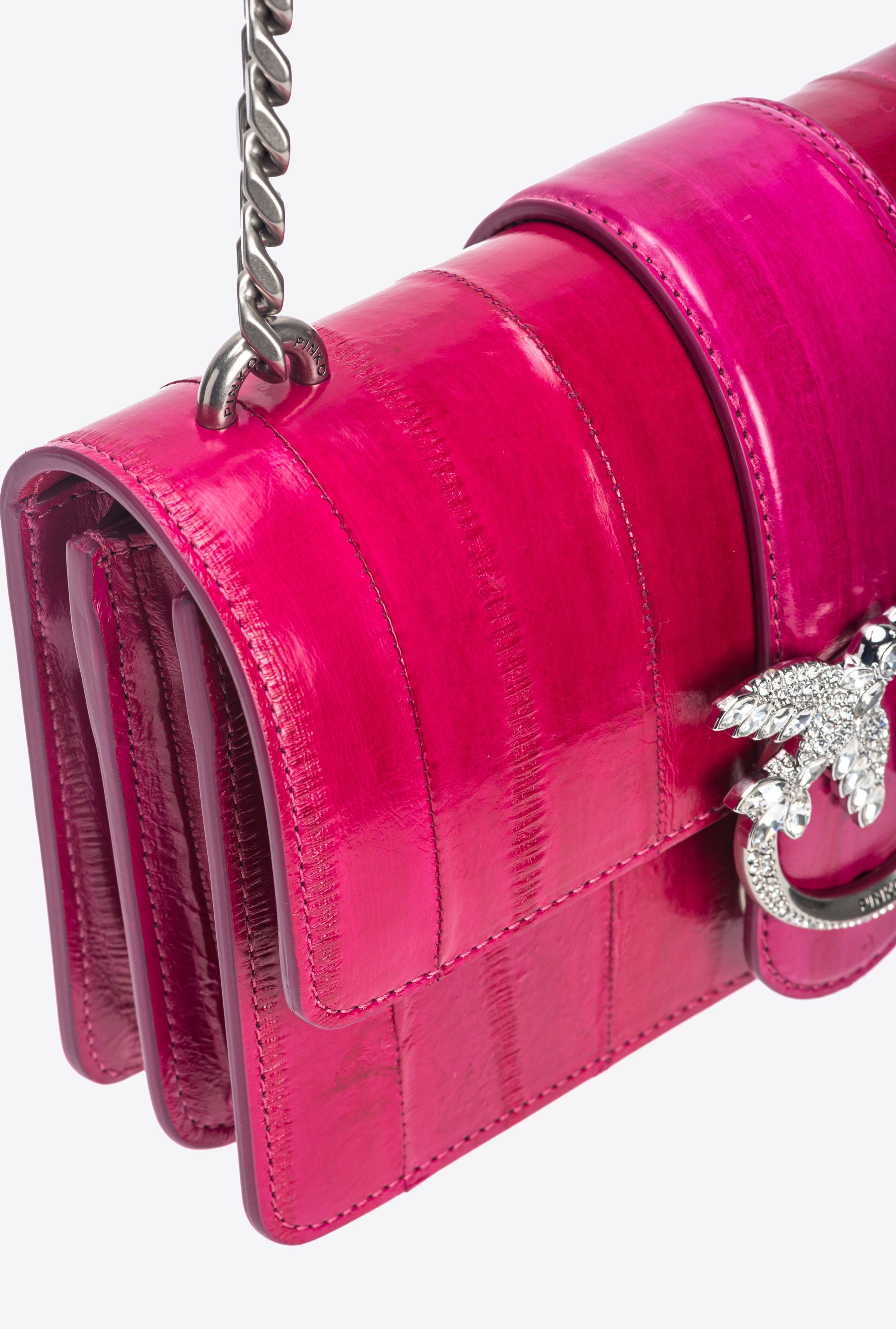PINKO GALLERIA MINI LOVE BAG ONE IN EEL SKIN - 7