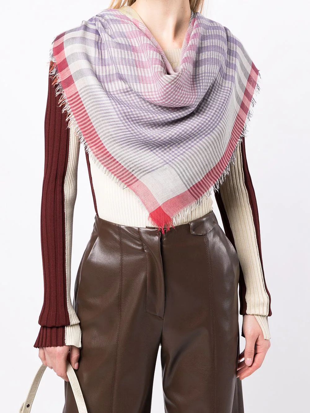 Luketta check-print scarf - 2