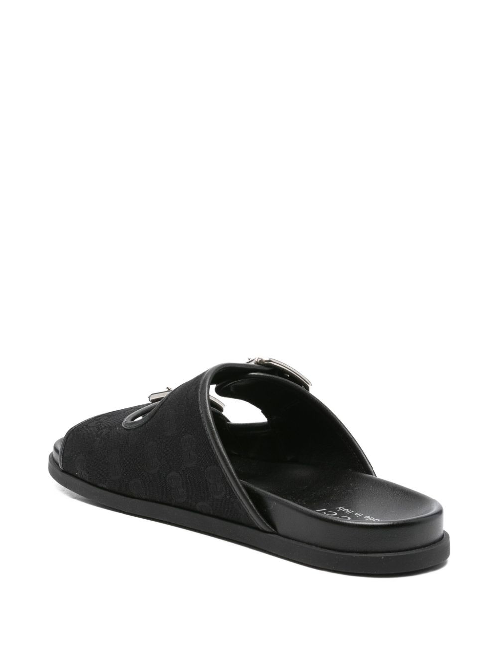 double-buckle leather sandals - 3