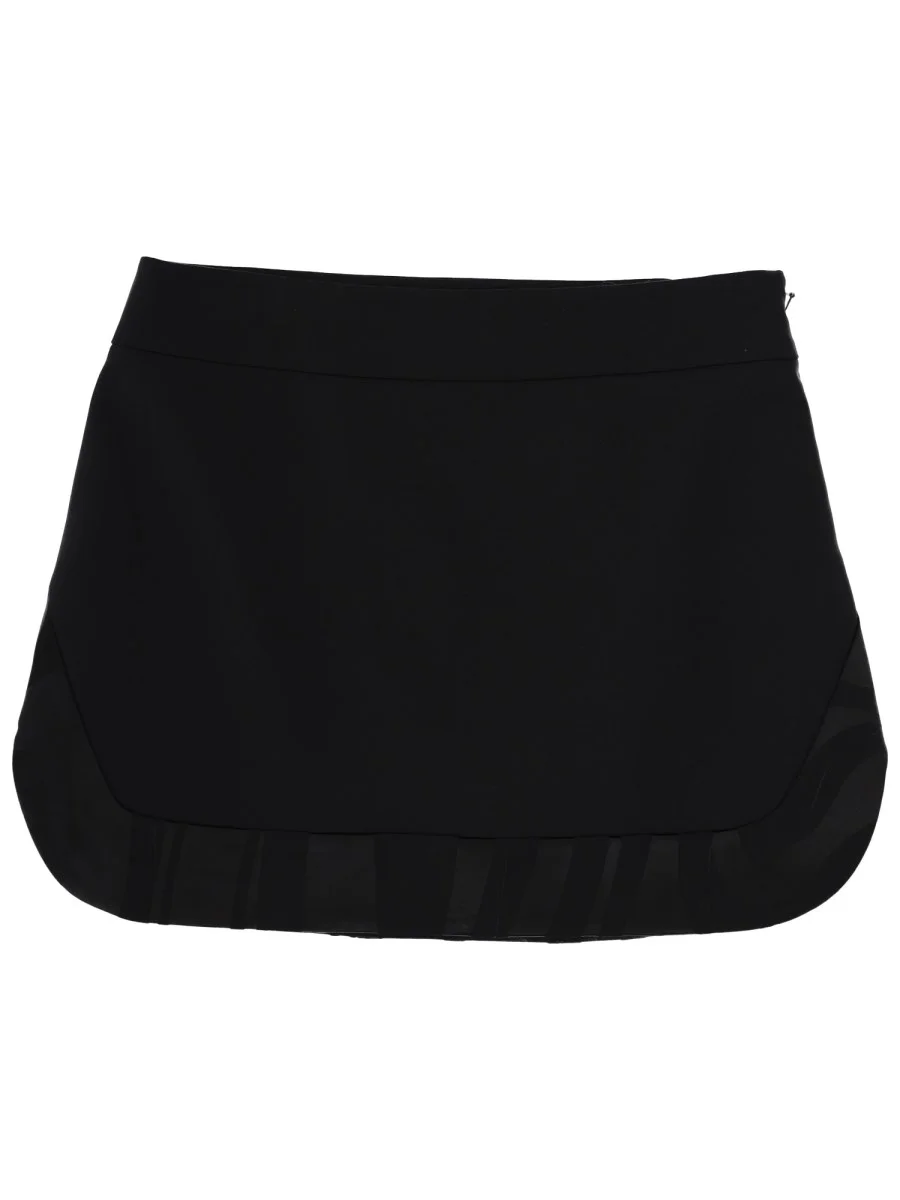 WOOL MINISKIRT WITH SIDE ZIPPER - 1