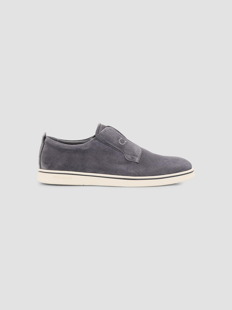Men's Alfie Suede Gancini-Stamp Low-Top Sneakers - Blue 1