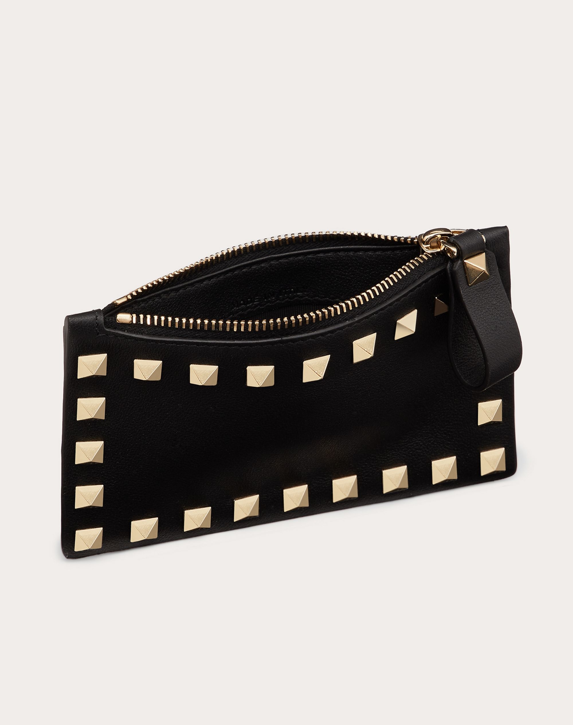 ROCKSTUD CALFSKIN CARDHOLDER WITH ZIPPER - 5