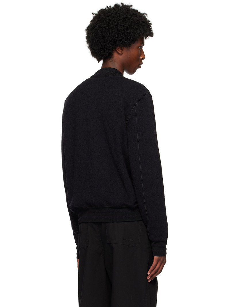 Black Jacquard Logo Bomber Jacket 3