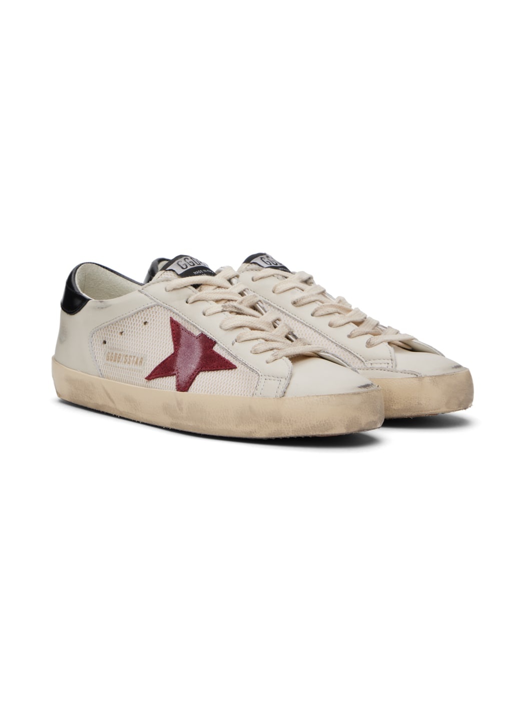 Off-White & Burgundy Super-Star Double Quarter Sneakers - 4