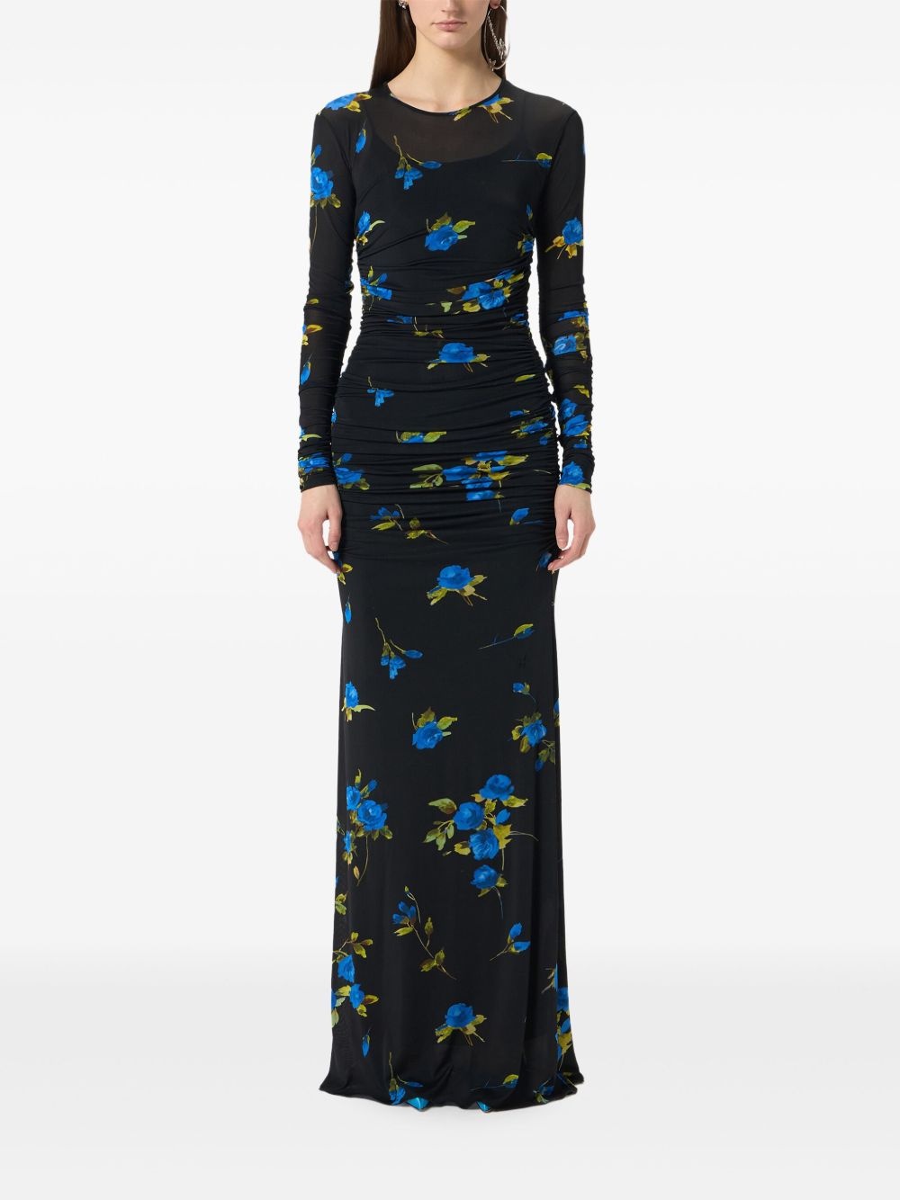 ruched floral maxi dress - 2