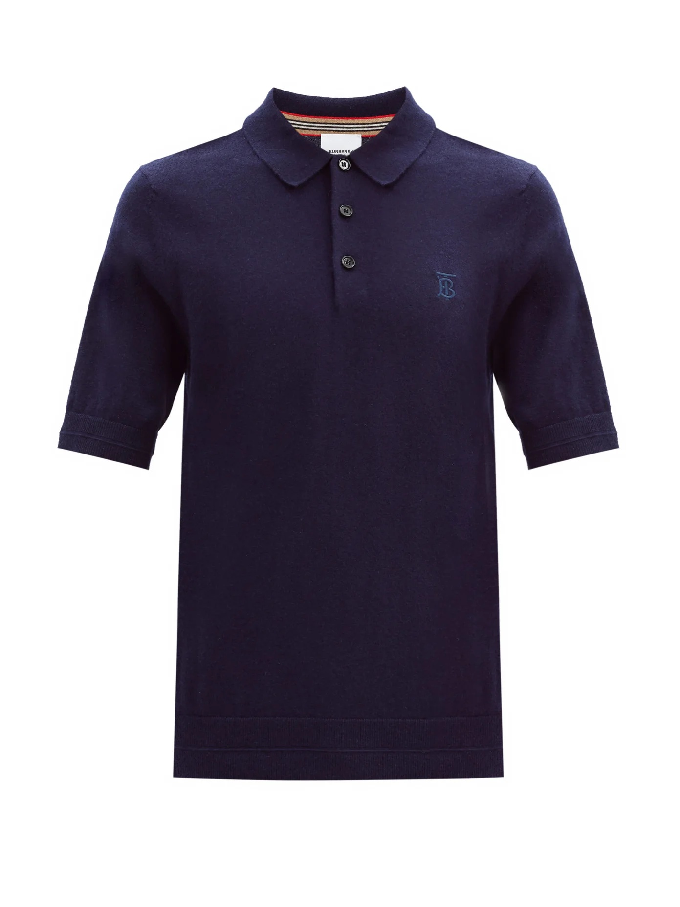 Burnham logo-embroidered cashmere polo shirt - 1