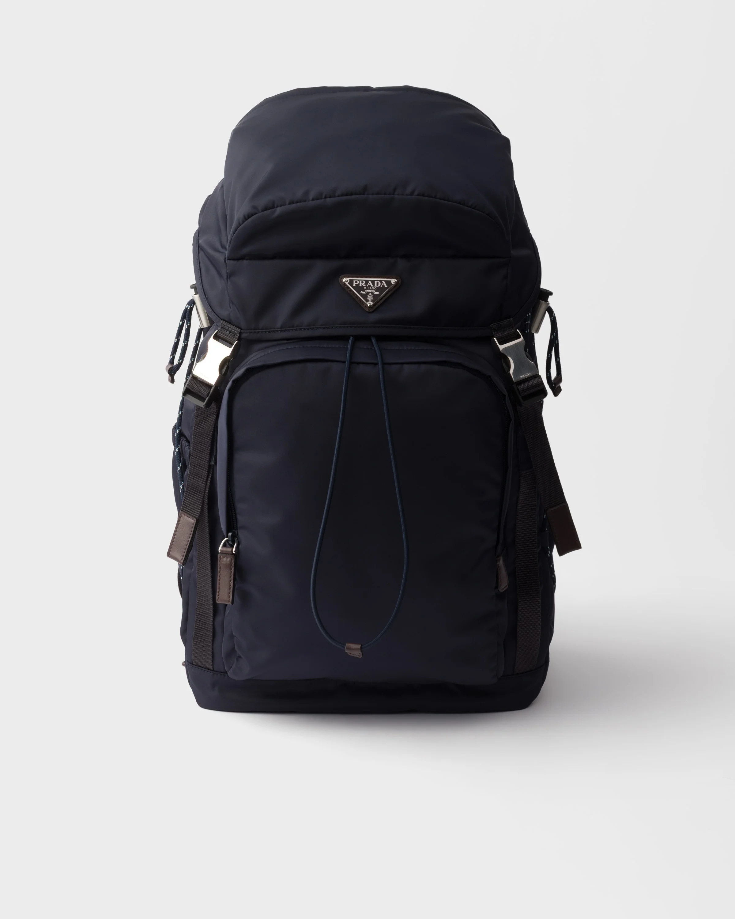 Re-Nylon and leather backpack - 1