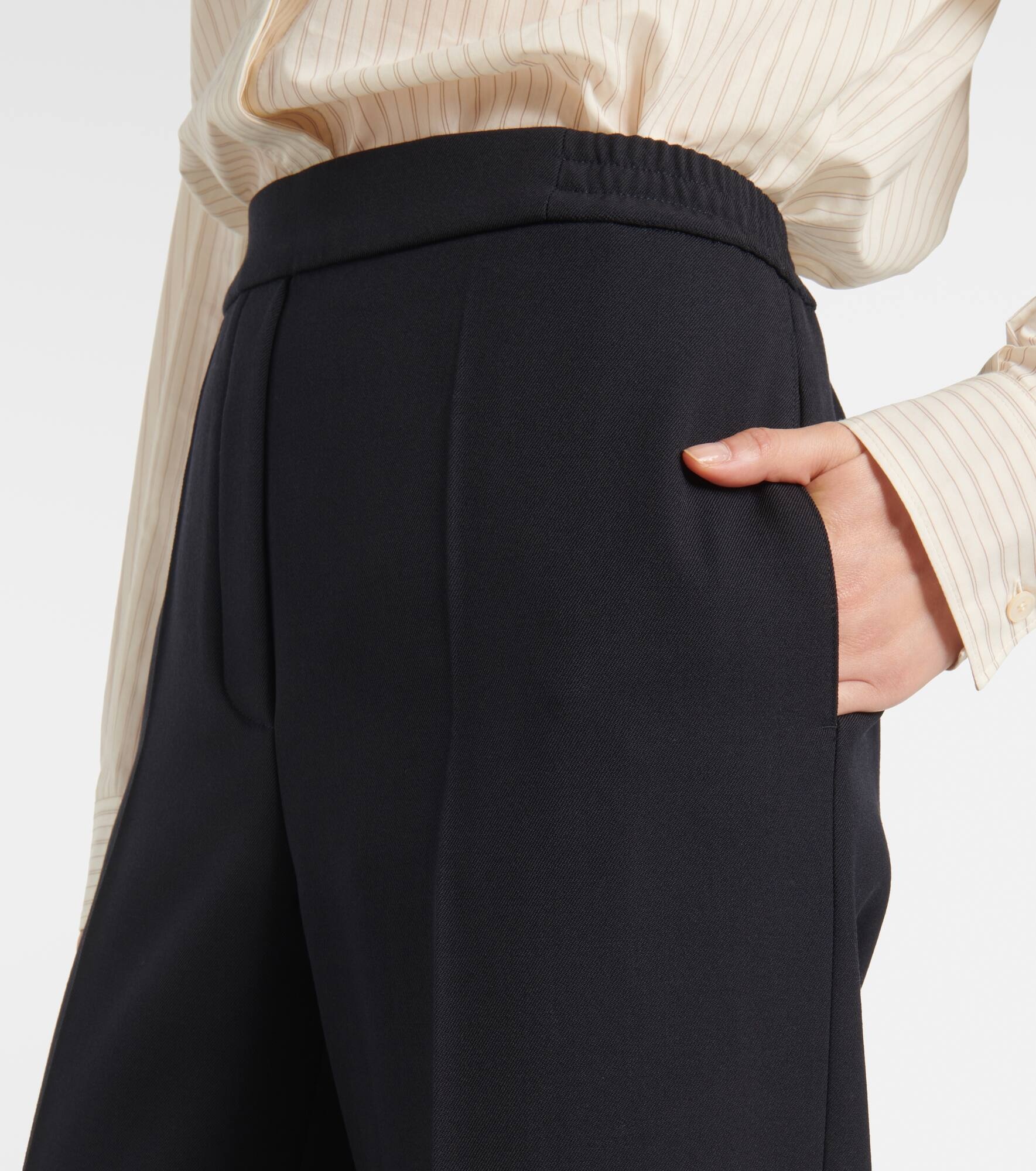 Wool wide-leg pants - 4