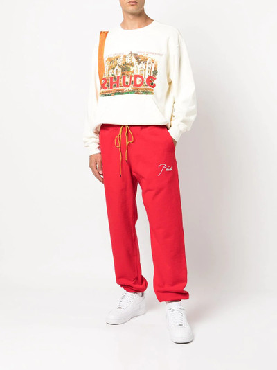Rhude embroidered-logo tapered joggers outlook