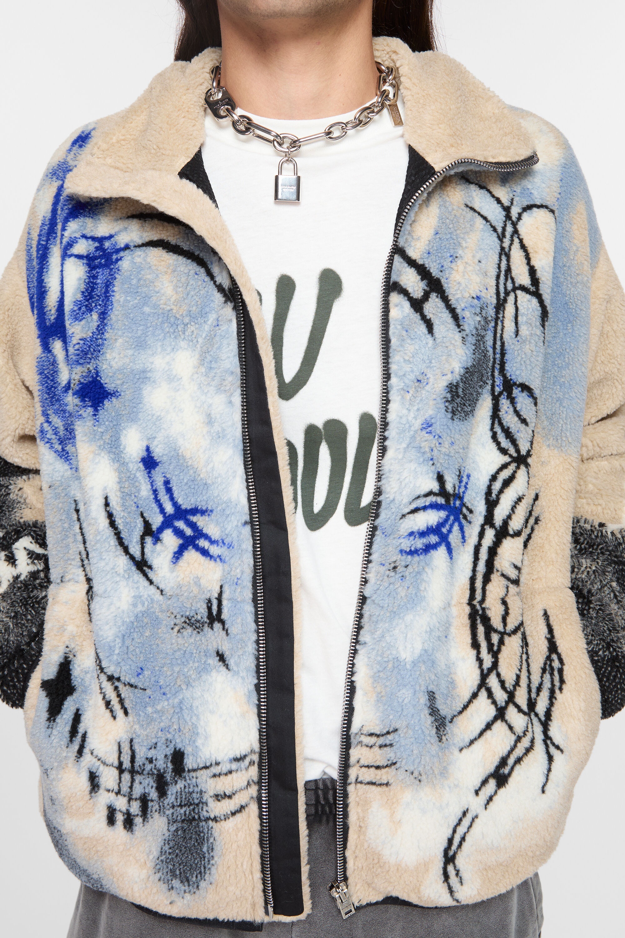 Teddy jacquard jacket - Beige - 6