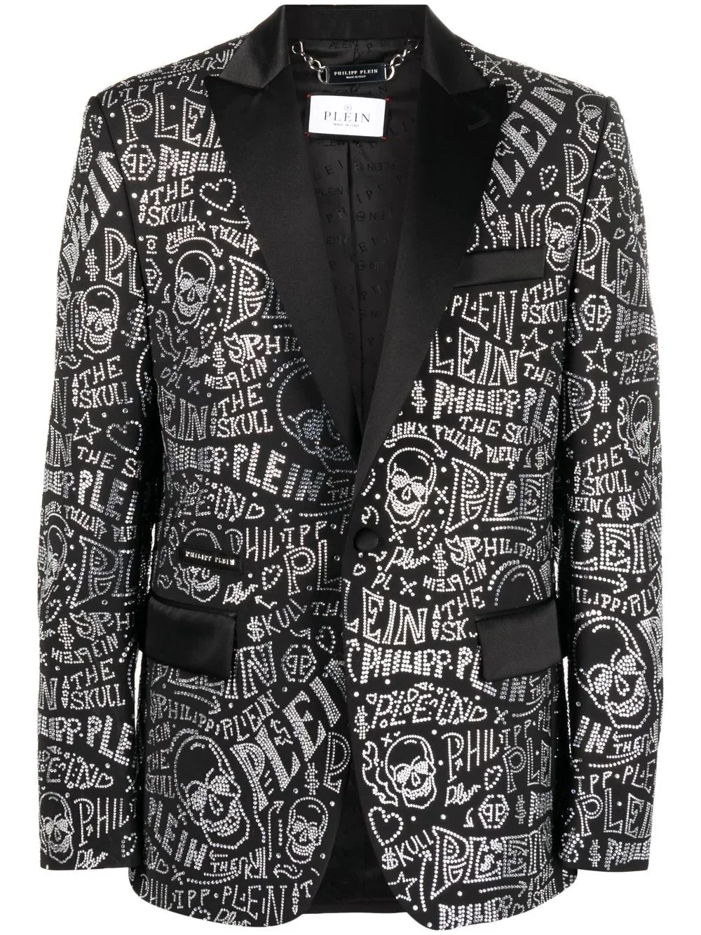 logo-embellished single-breasted blazer - 1