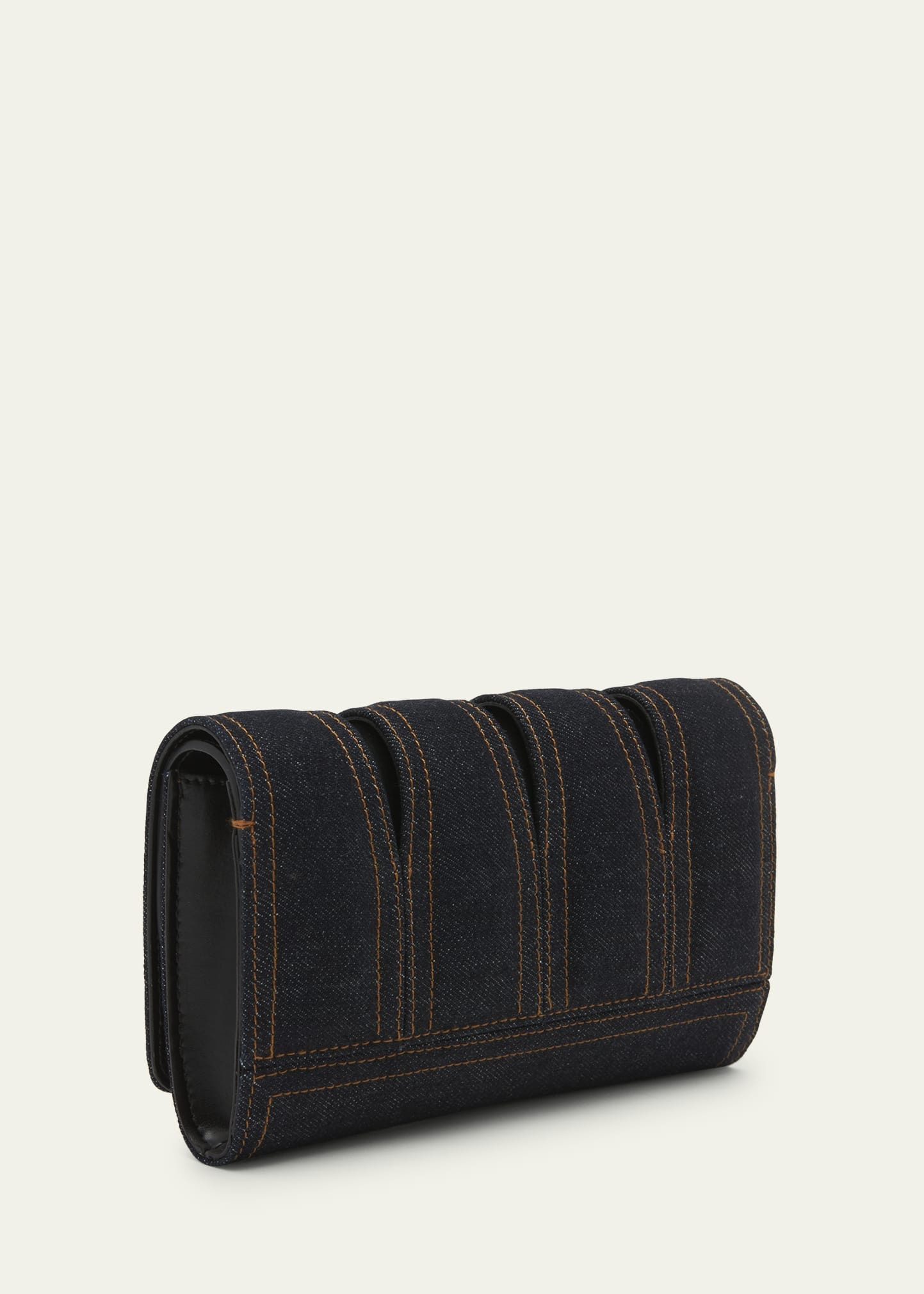 The Slash Skull Jewel Denim Clutch Bag - 3