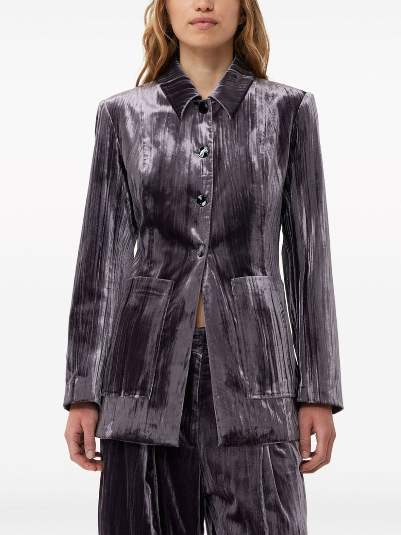 striped velvet-finish blazer 5