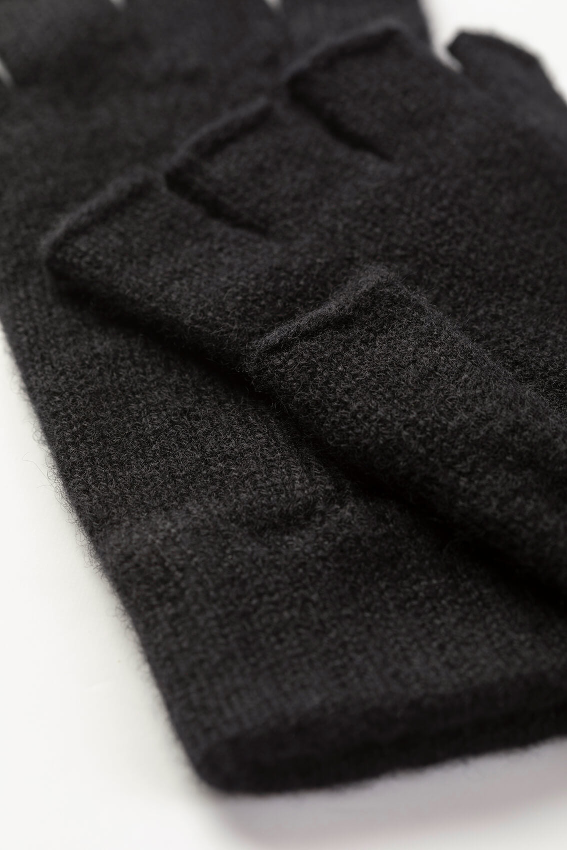 Fingerless Black Cashmere Gloves - 2