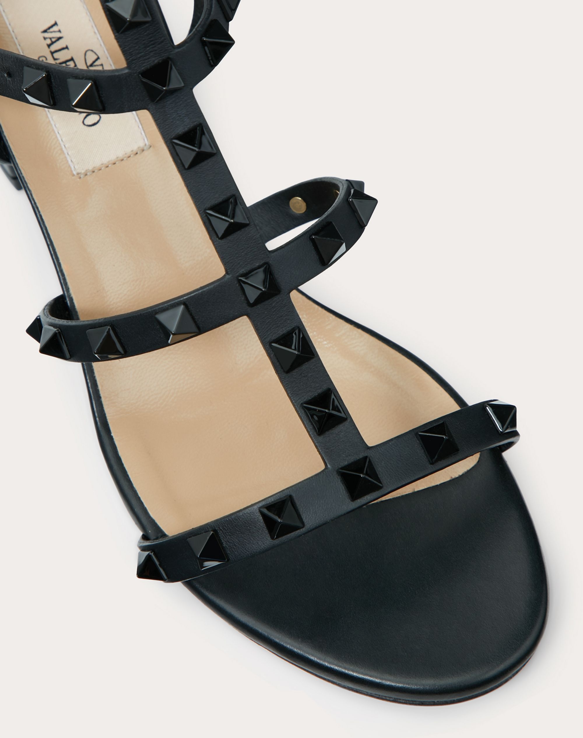 Rockstud Ankle Strap Calfskin Leather Sandal with Tonal Studs 60 mm - 5