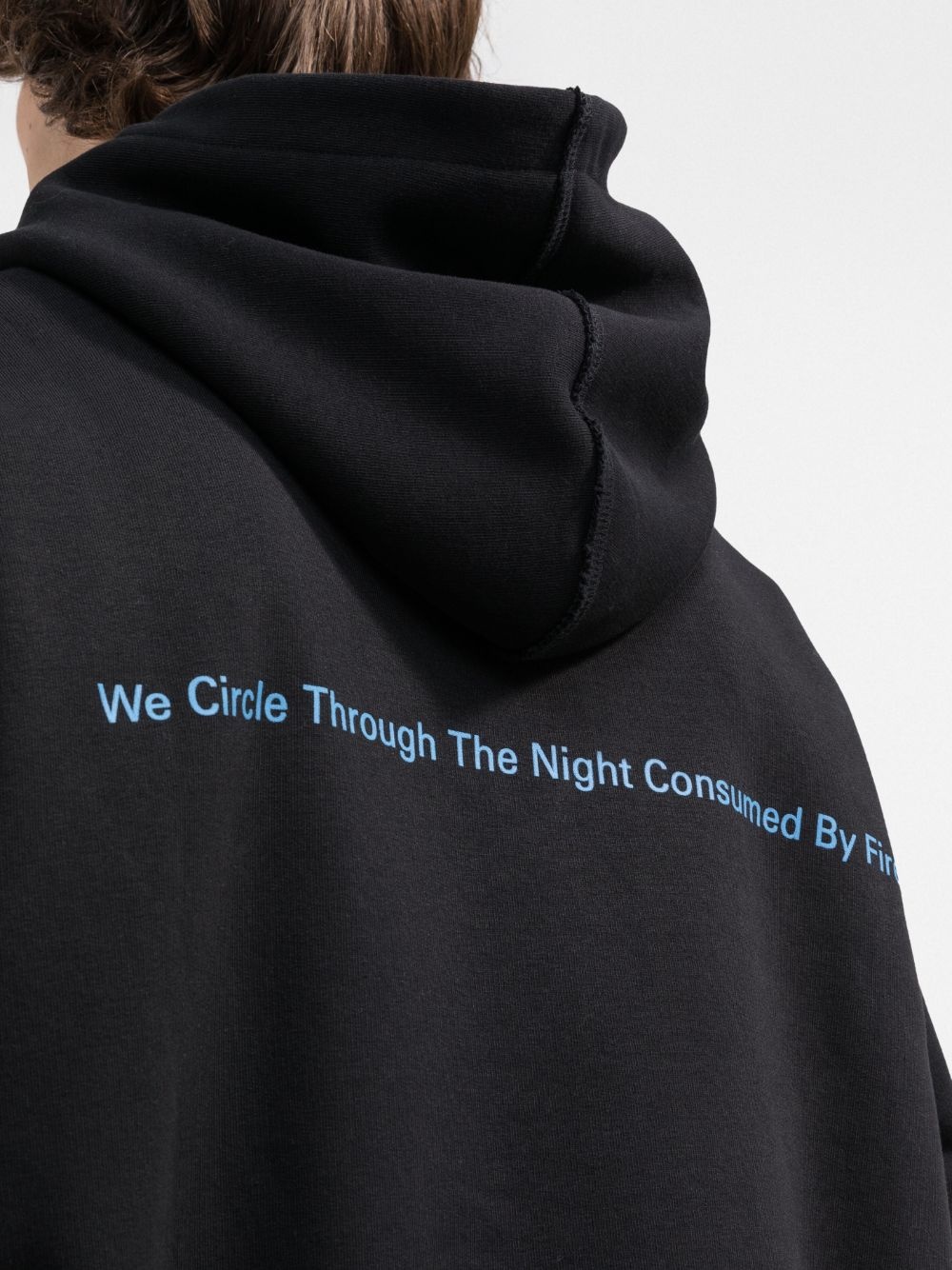 skull print drawstring hoodie - 5