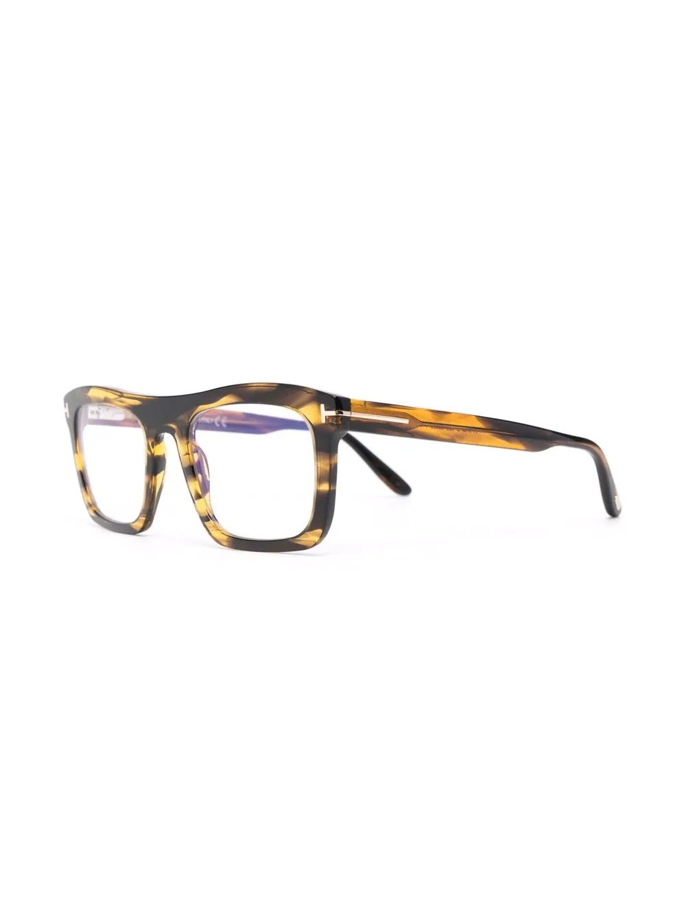 polished-effect square-frame glasses - 2