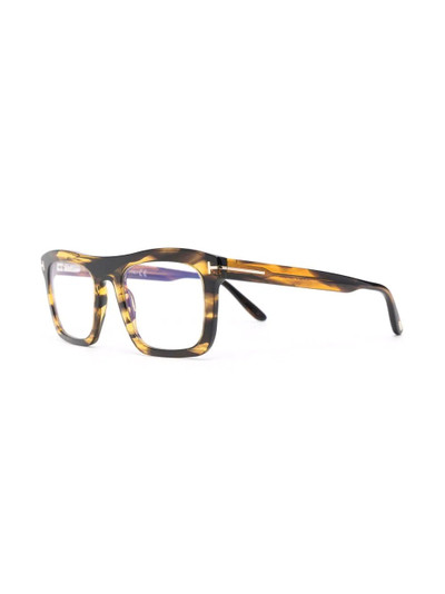 TOM FORD polished-effect square-frame glasses outlook