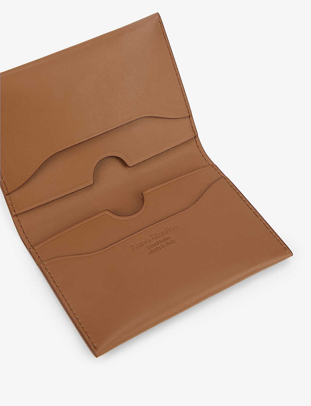 Brand-embossed leather card holder - 2