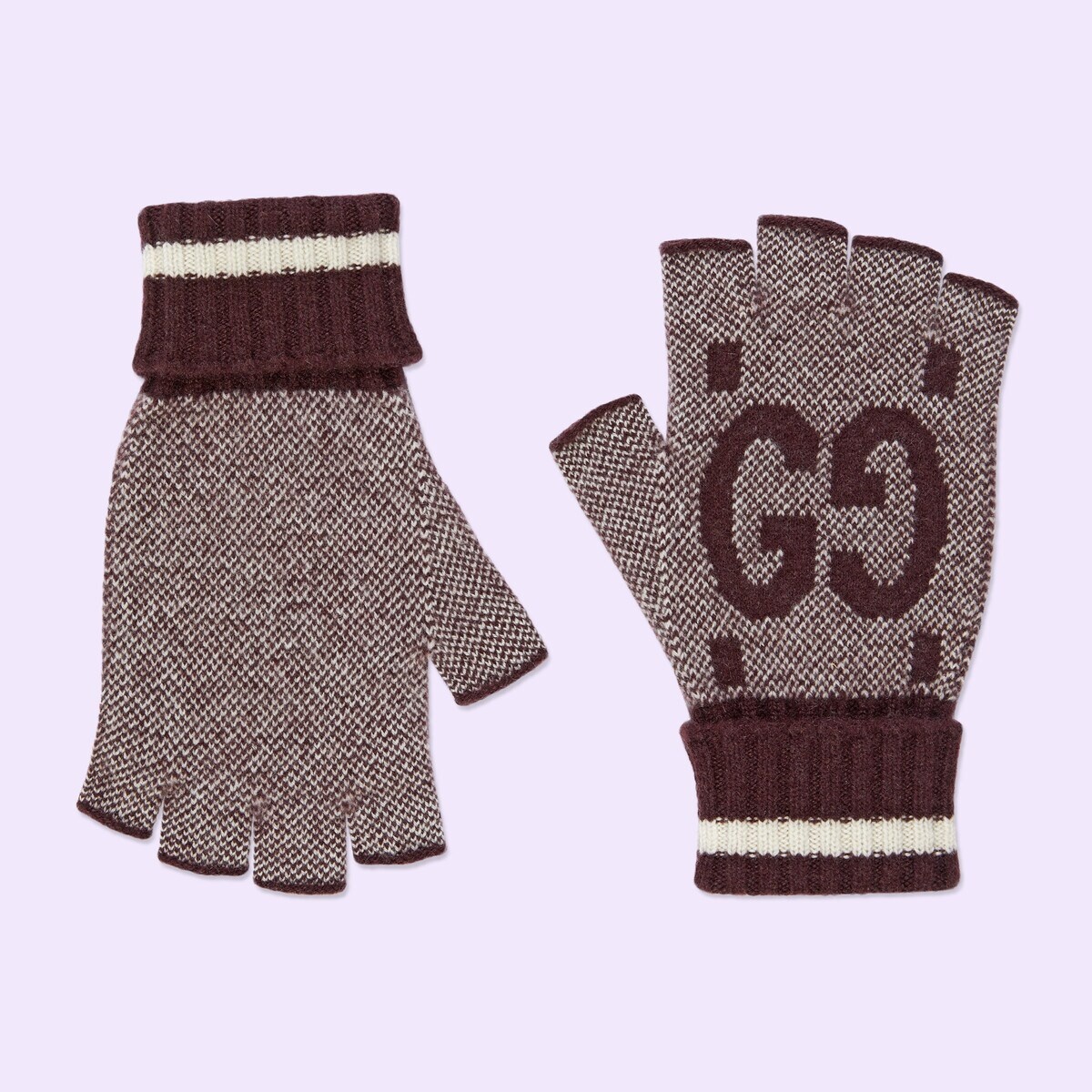 GG cashmere fingerless gloves - 1