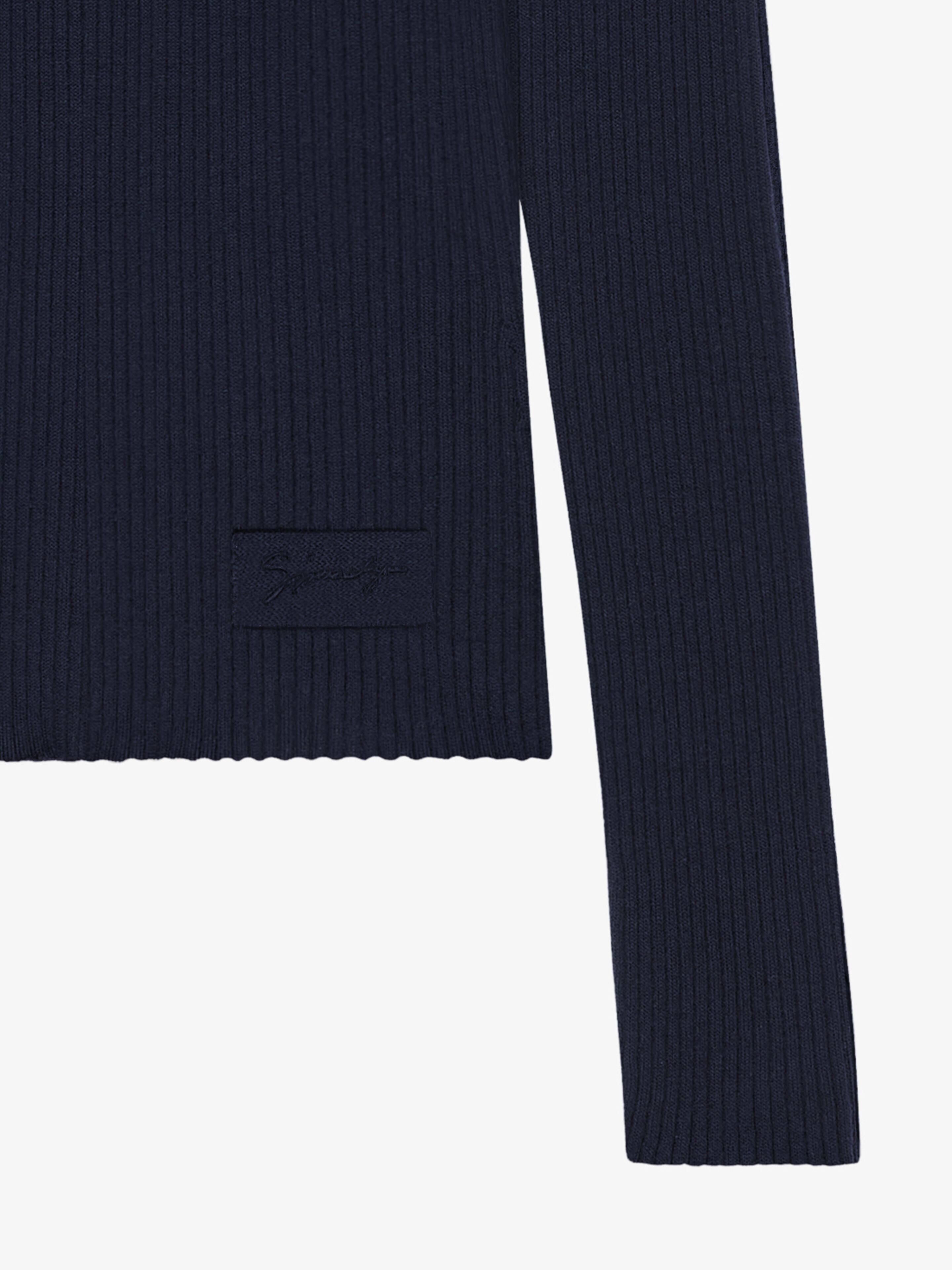 SLIM FIT SWEATER IN CASHMERE WITH LACES - 4