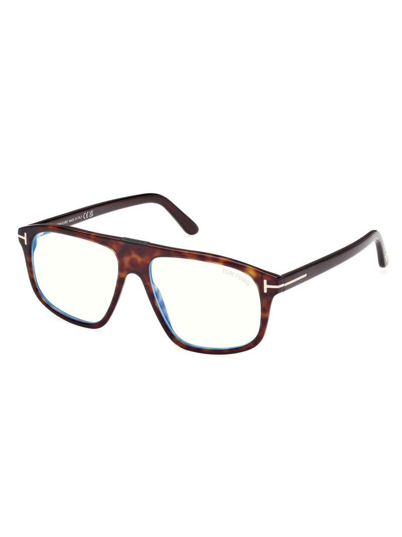 Men's 55MM Pilot Blue Block Glasses - Dark Havana Blue 1