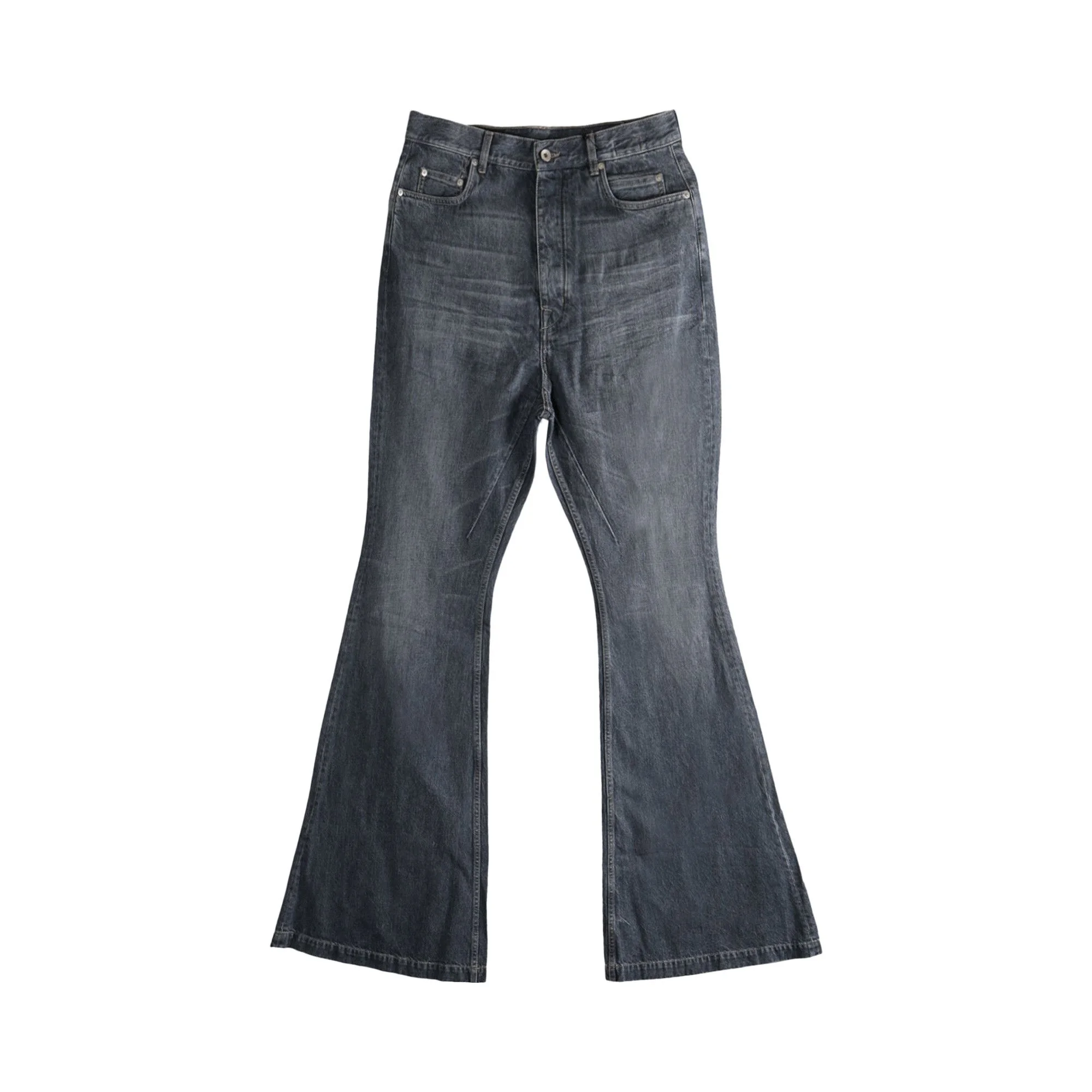 Rick Owens Denim Bolan Bootcut Pants 'Washed Grey' - 1