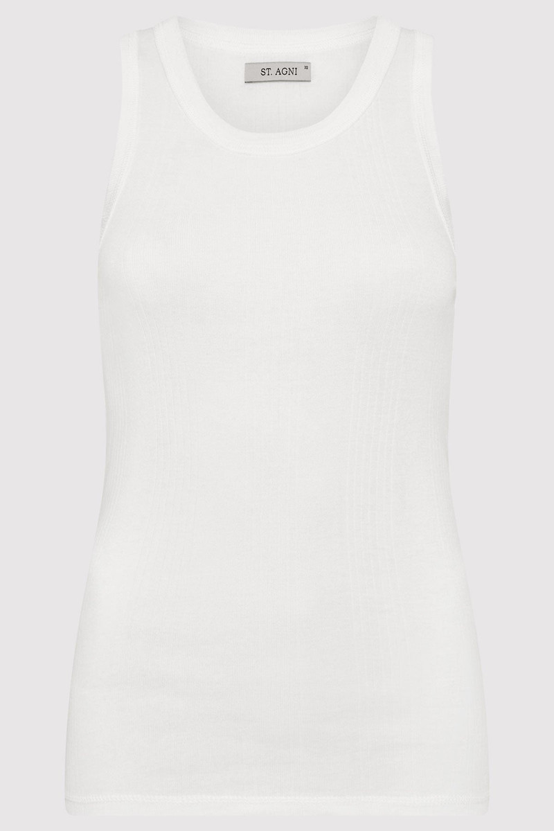 Organic Cotton Soft Rib Singlet - White 1