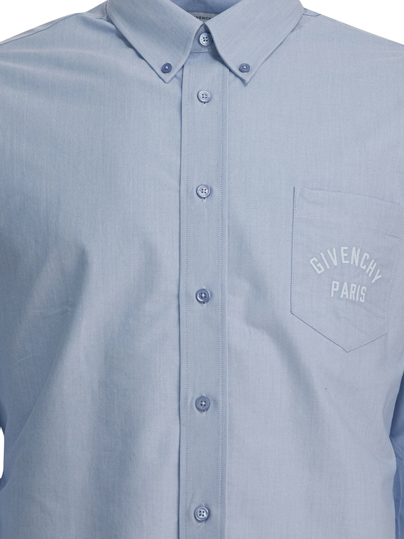 Cotton Shirt With Logo Shirts Light Blue - 3