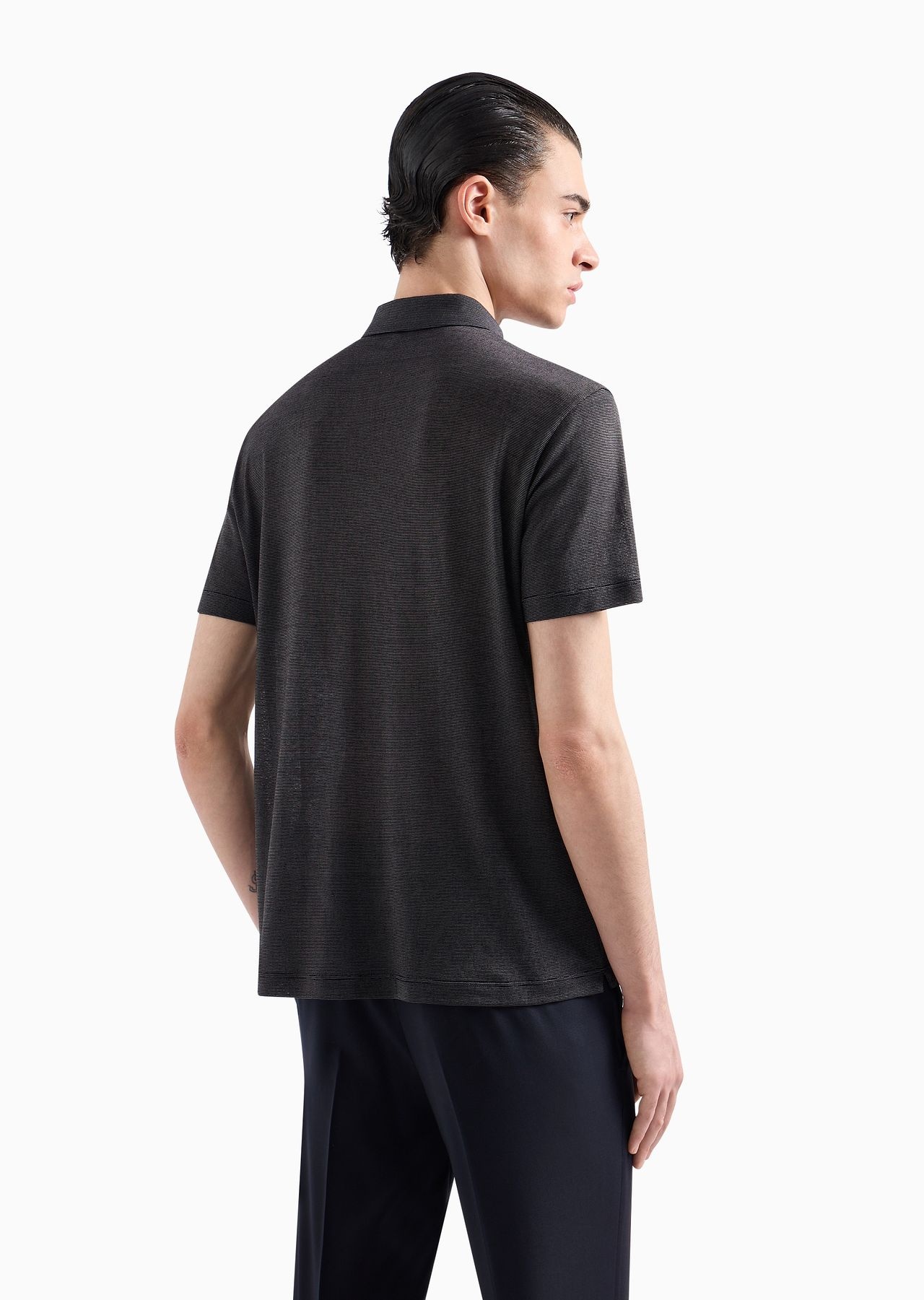 ASV Lyocell and fil-à-fil hemp blend jersey polo shirt - 3