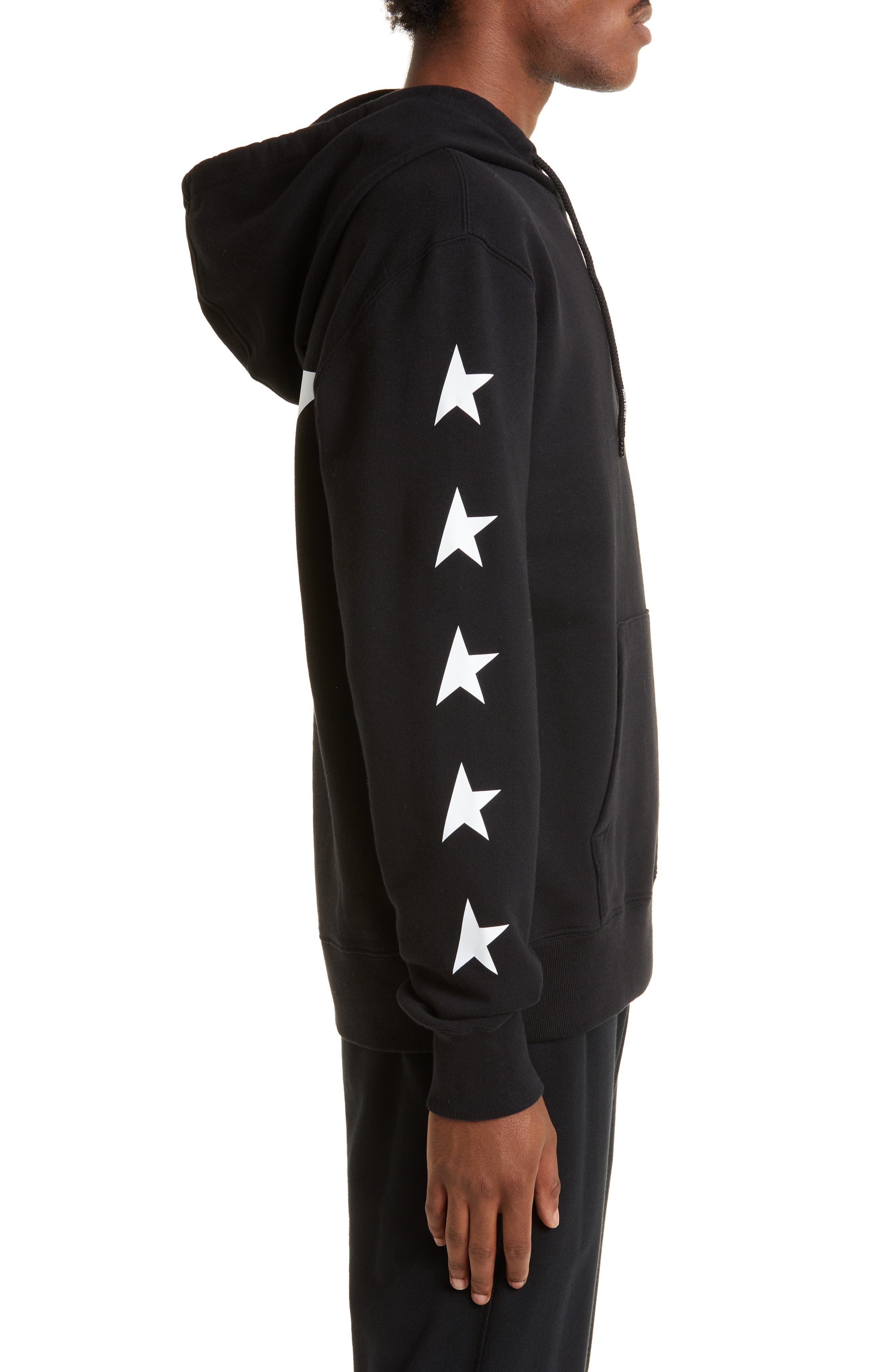 Golden Goose Men's Star Cotton Graphic Hoodie in Black/White at Nordstrom - 3