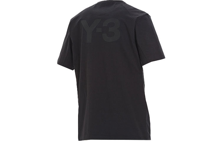 Men's Y-3 Back Printing Round Neck Casual Short Sleeve Black FN3348 - 2