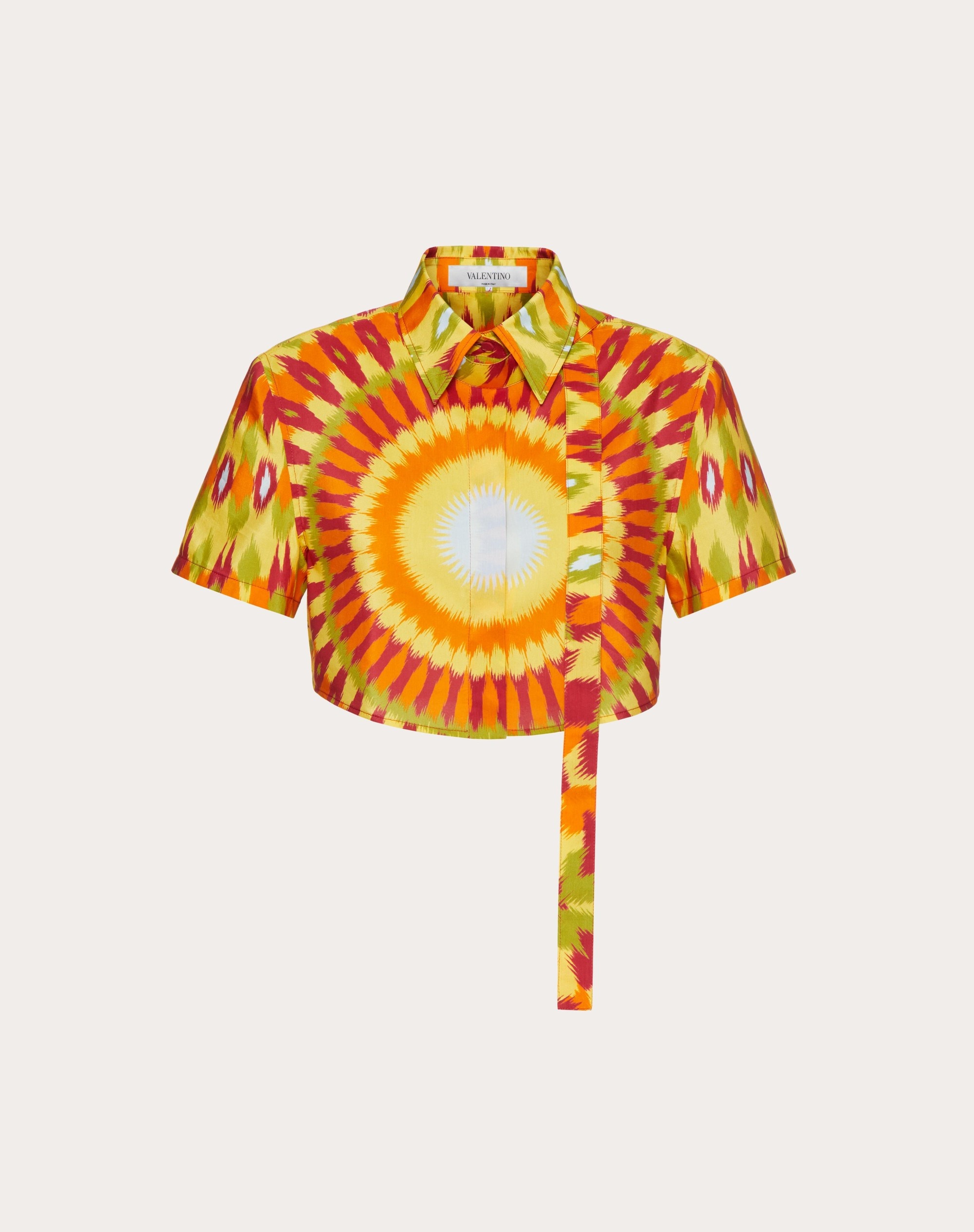 POPLIN SHIRT WITH ROUND RAIN PRINT - 1