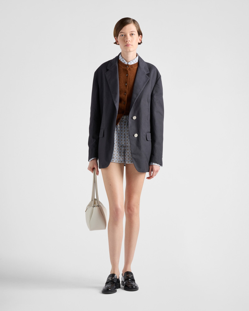 Prada Single-breasted old canvas jacket outlook