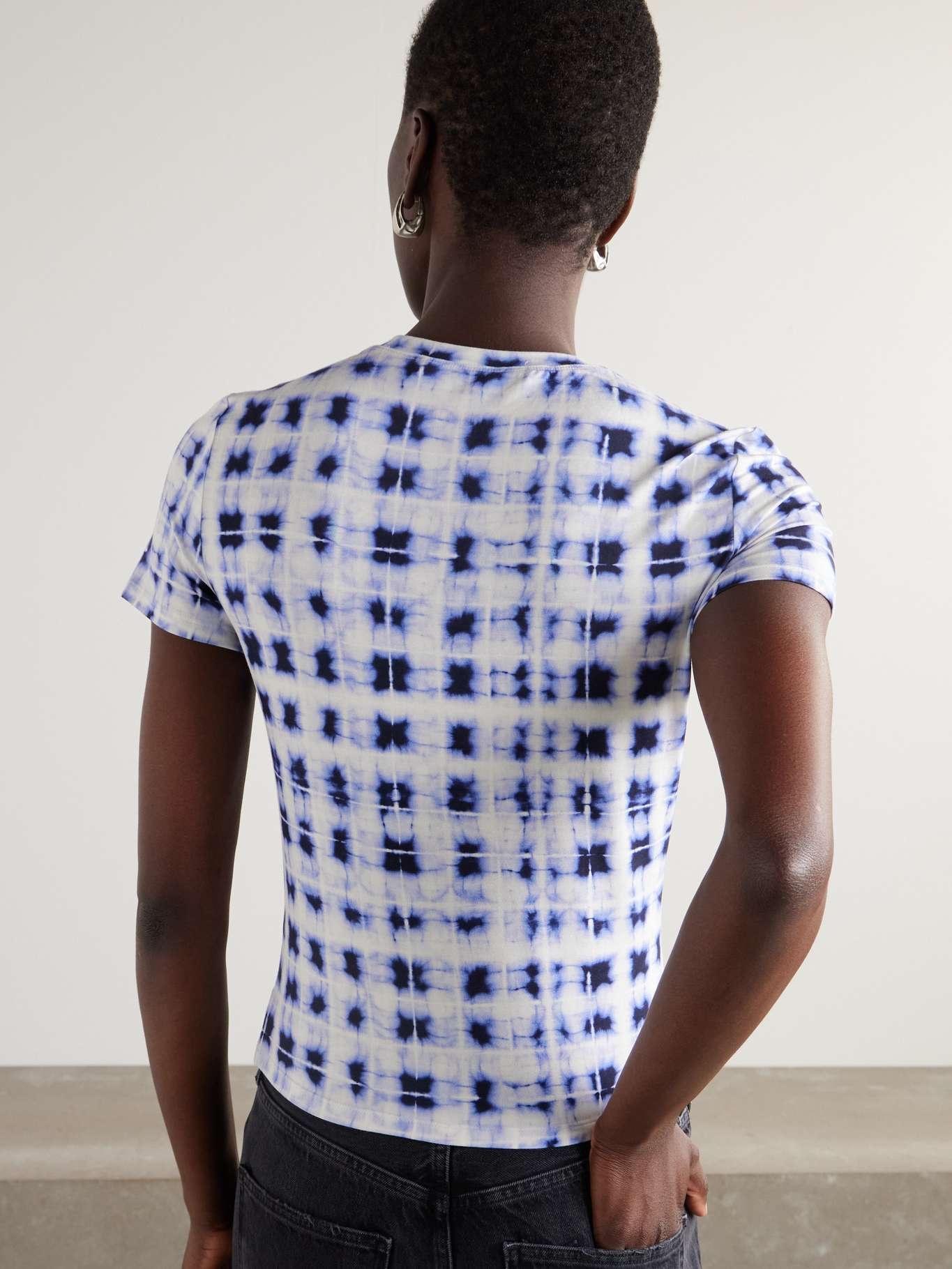 Parson tie-dyed jersey T-shirt Blue - 4