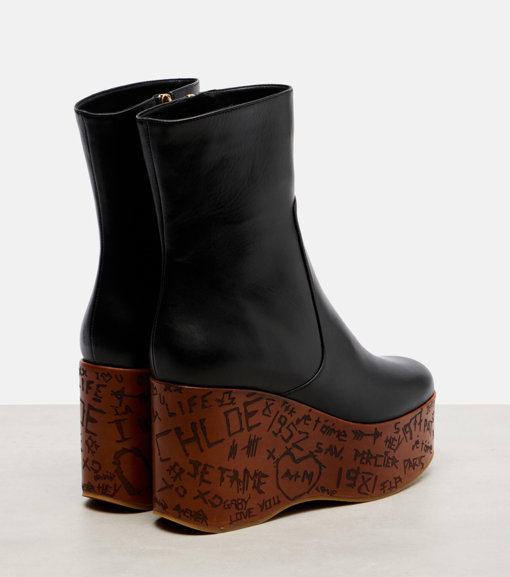 Maxime leather wedge ankle boots - 2