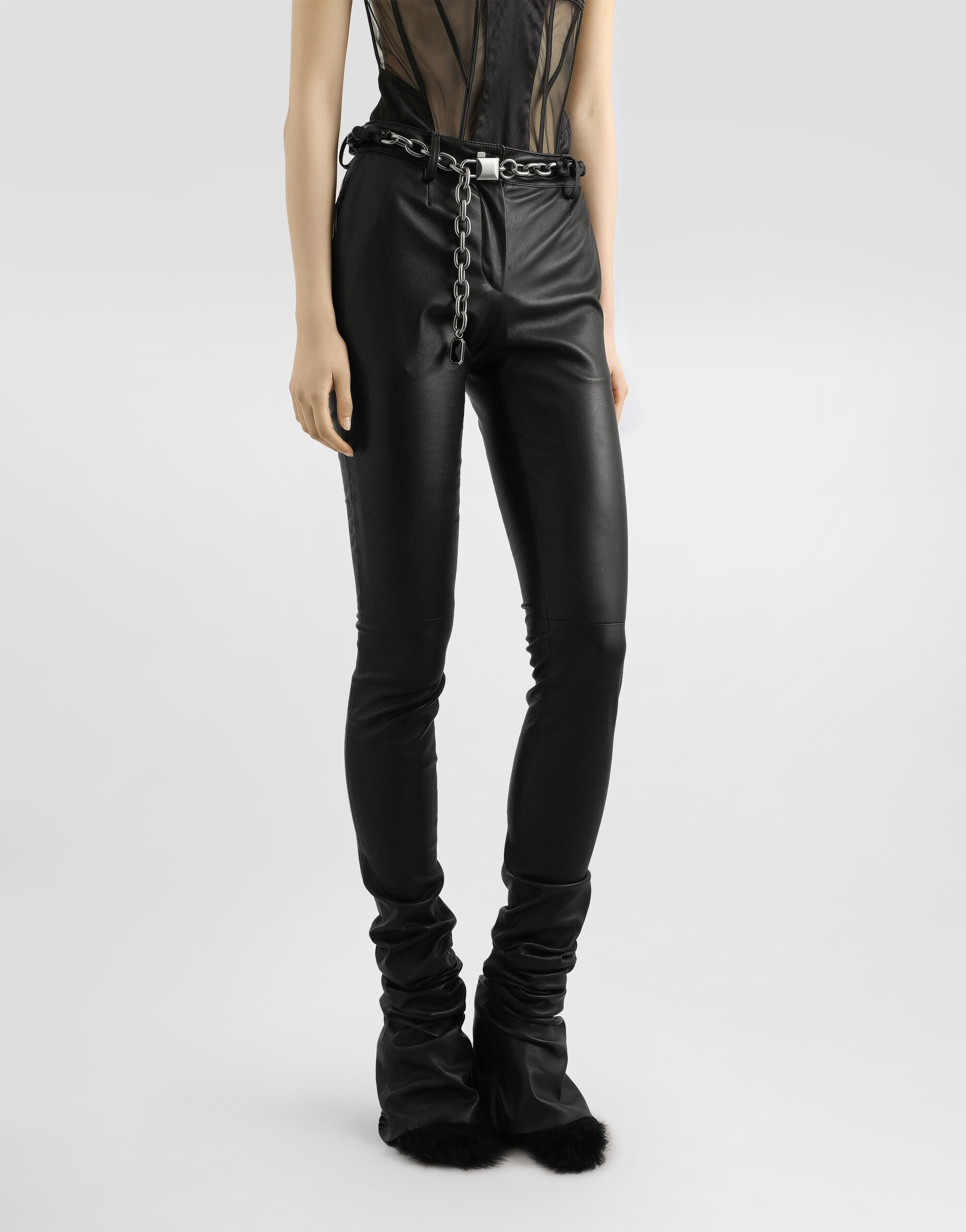 Stretch nappa leather trousers - 4