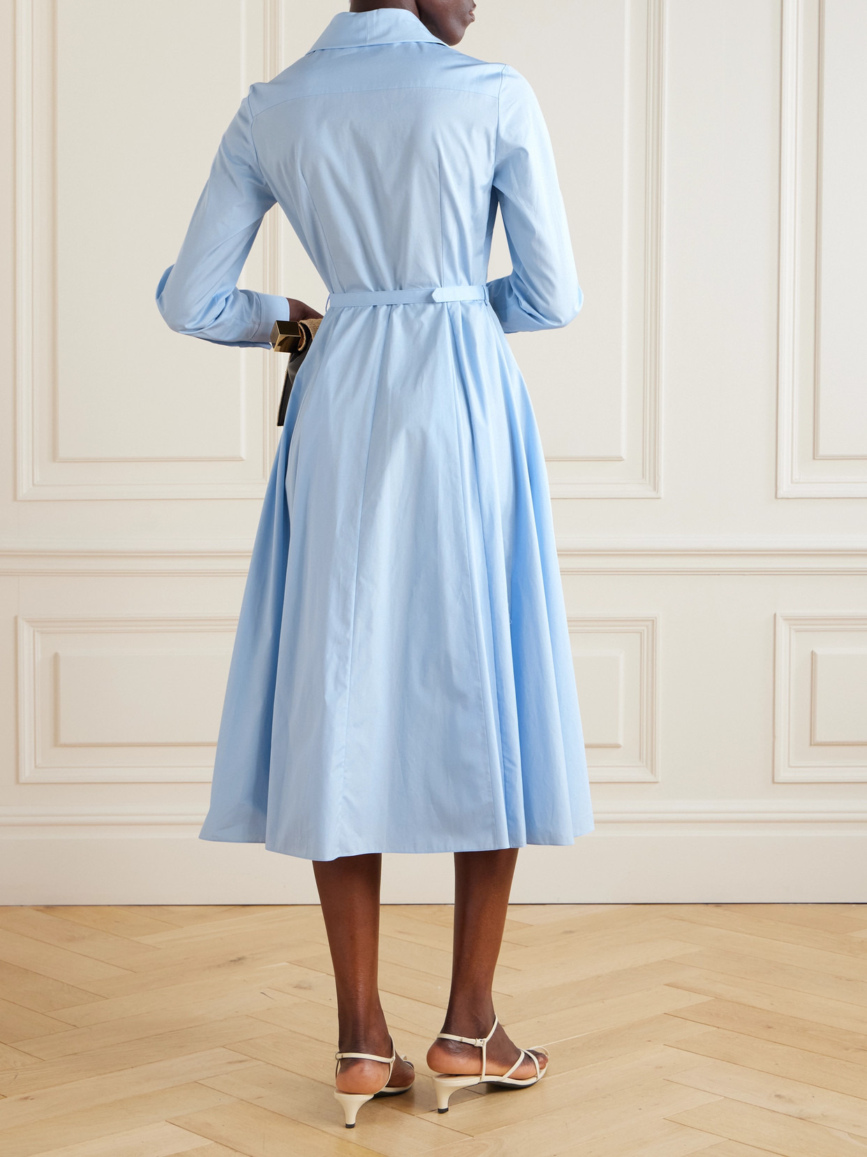 Pleated Cotton-poplin Midi Dress - 3
