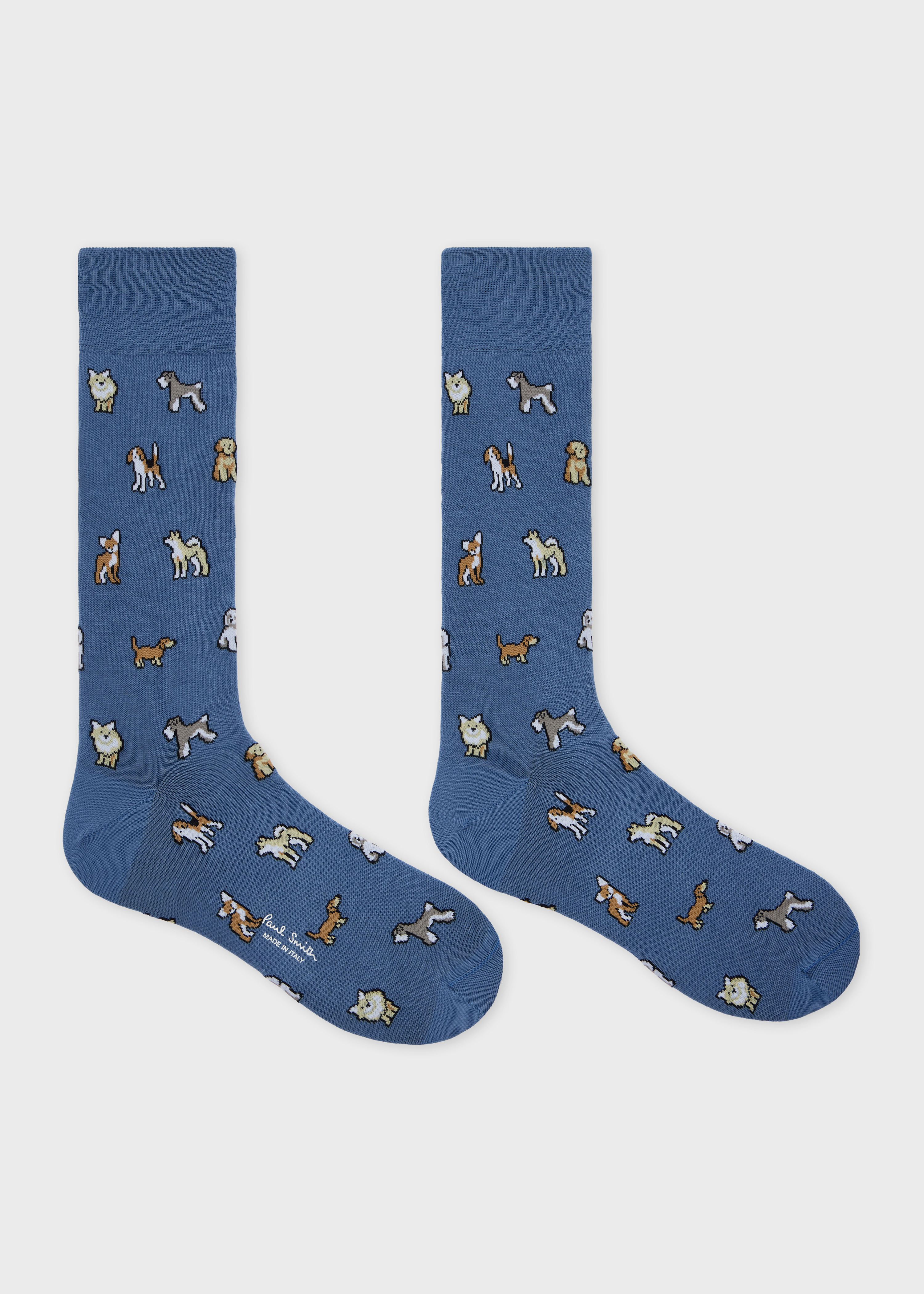 Blue Cotton-Blend 'Dogs' Socks - 2