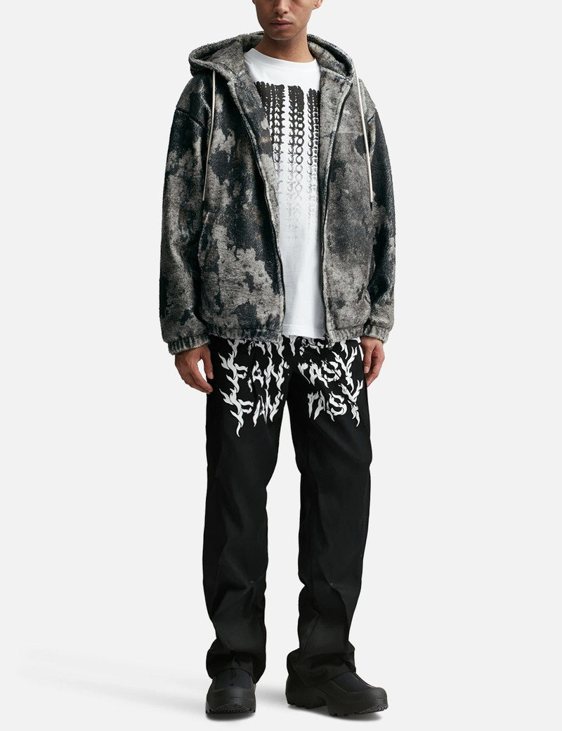 KUSIKOHC BURN PRINT ZIP-UP FLEECE HOODIE outlook