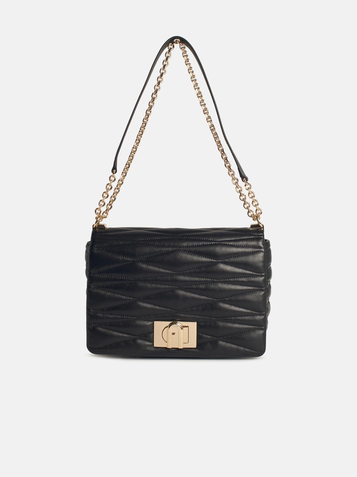 MEDIUM '1927' BLACK LEATHER CROSSBODY BAG - 1