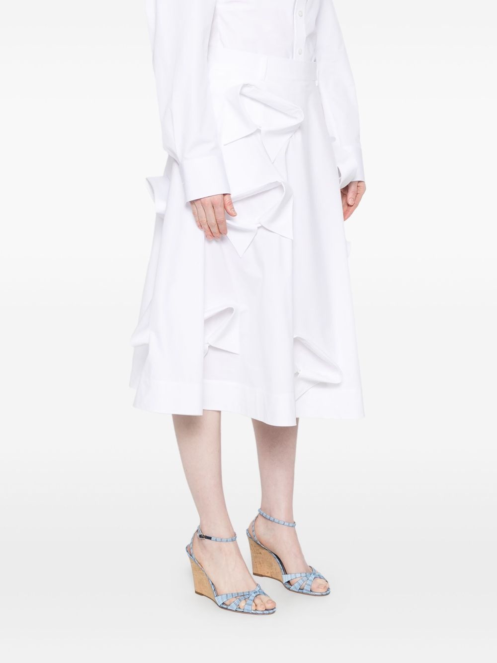 multi-collar midi skirt - 3
