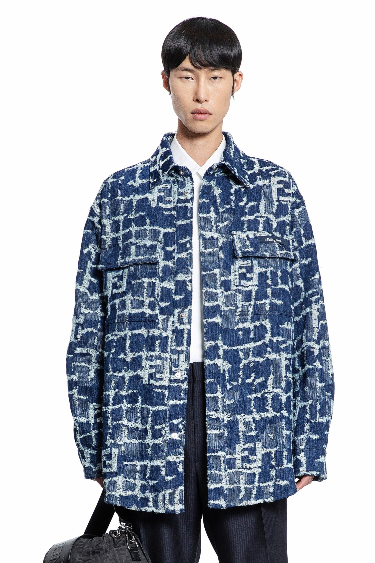 FENDI MAN BLUE JACKETS - 1