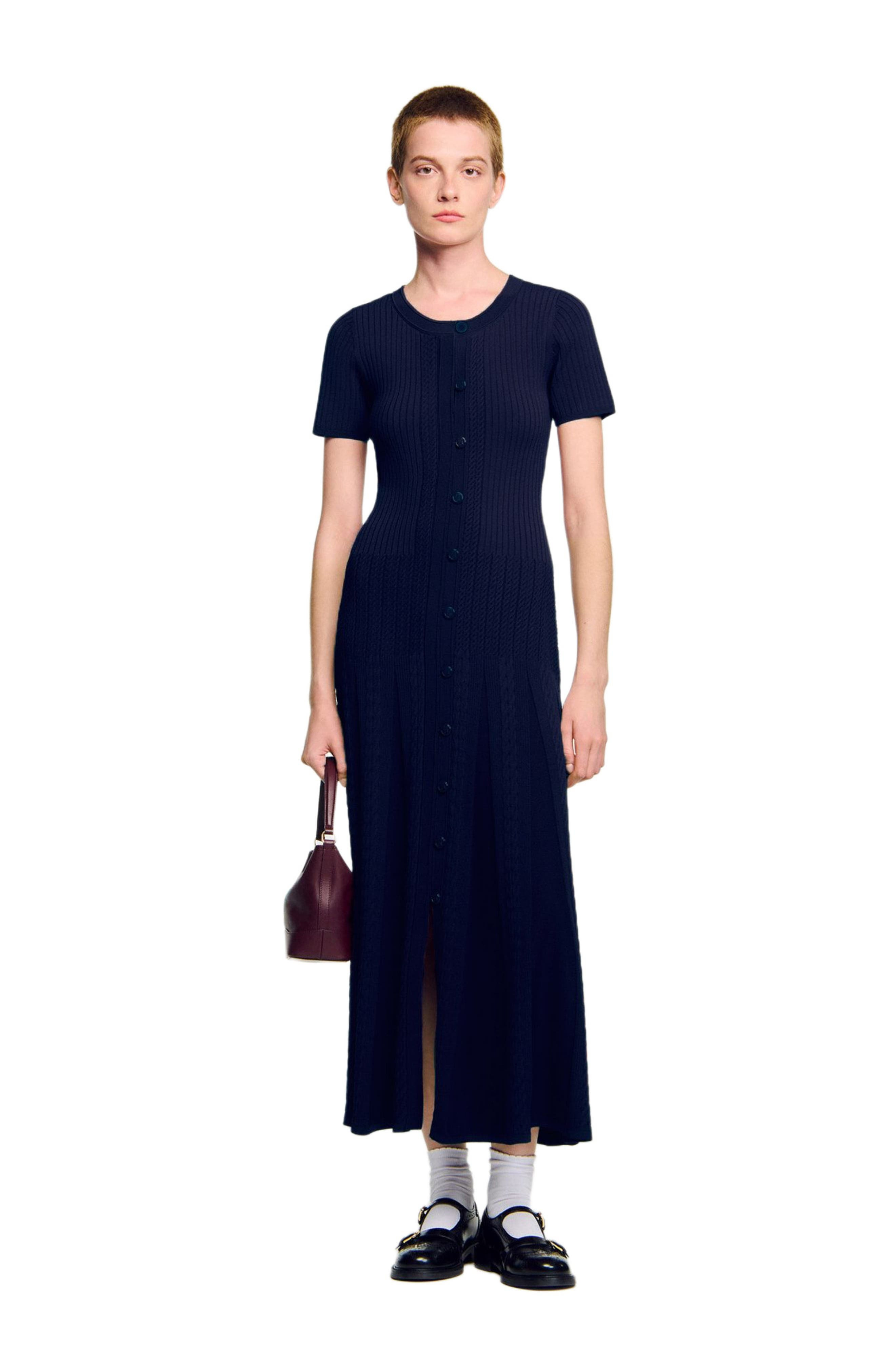 SANDRO Knit maxi dress in Navy Blue at Nordstrom - 6