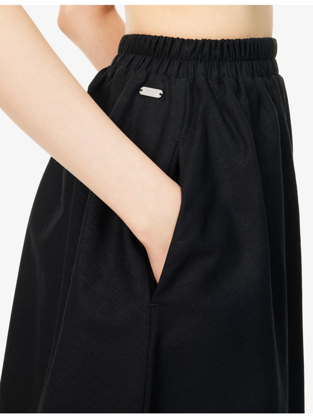 Elsie Flared Cotton And Linen Midi Skirt - 5