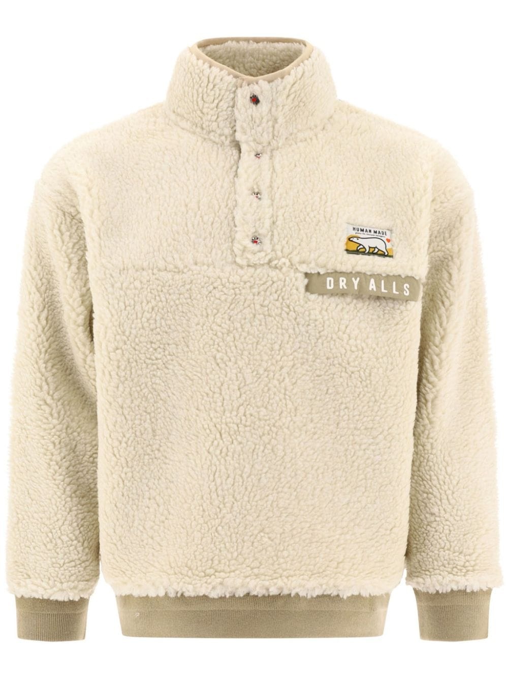 embroidered-logo high neck jacket - 1