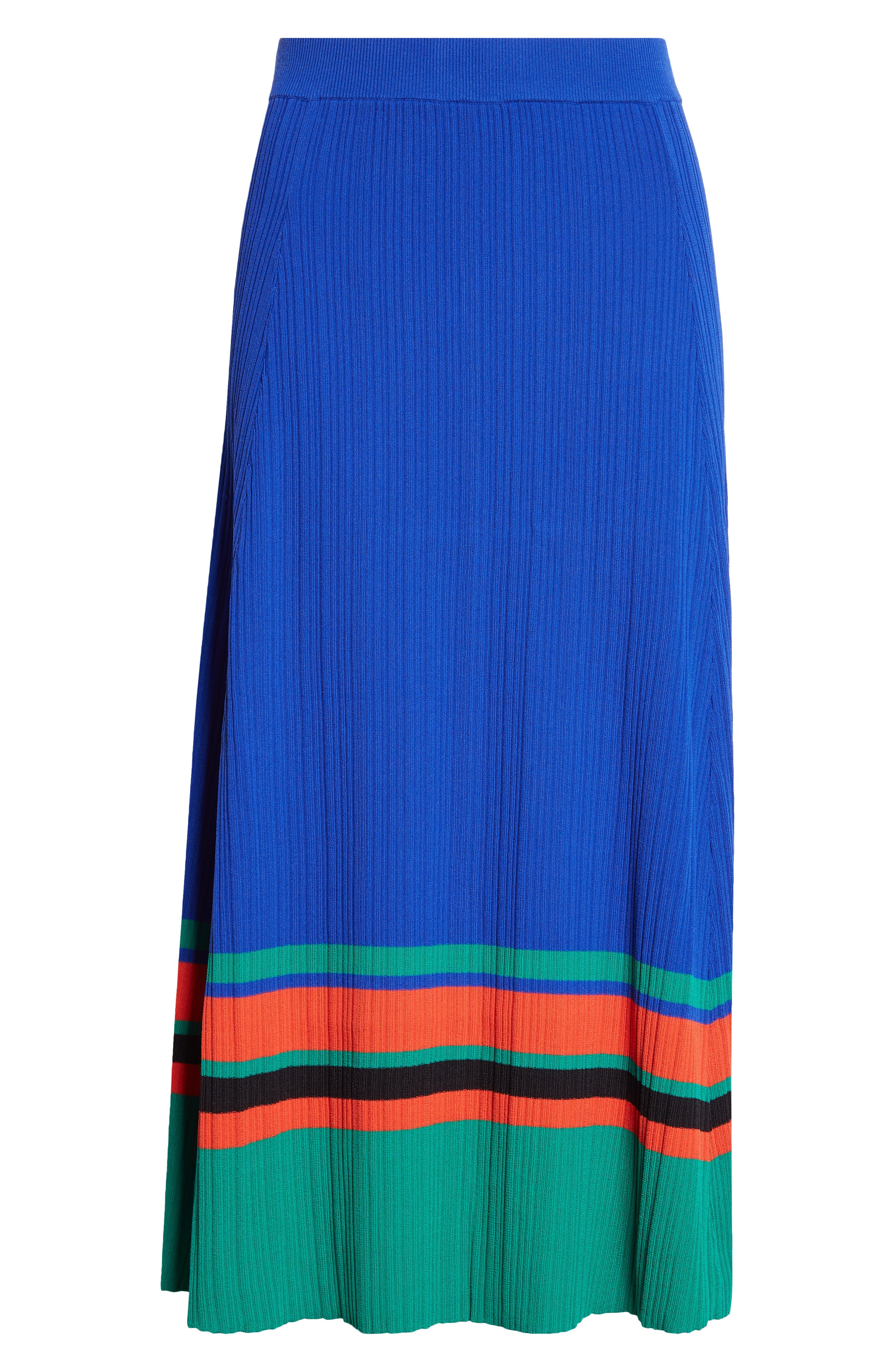 Wales Bonner Island Rib Knit Midi Skirt in Blue at Nordstrom - 6